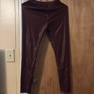 Brown Faux Leather Leggings
